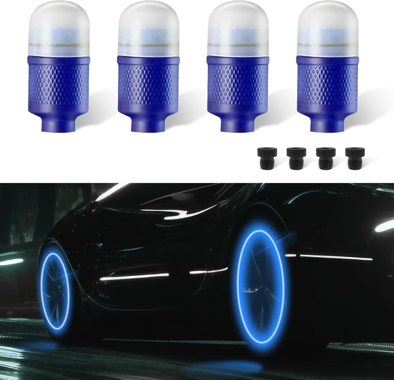 LED Wheel Lights Valve Caps - Waterproof Decorative Car Accessories