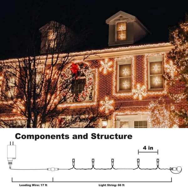 66 FT Color Changing LED Christmas Lights with Remote