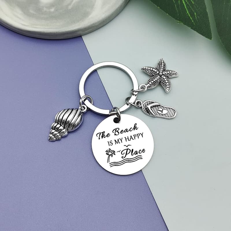 Beach Lover Keychain Gift for Women - Anniversary & Birthday