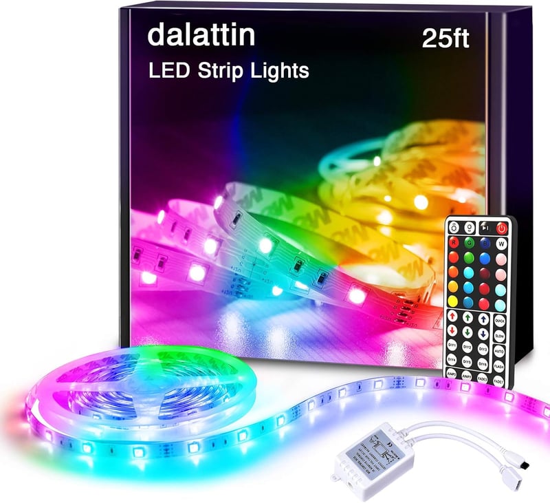 25ft RGB LED Strip Lights Kit with Remote - Indoor Decoration