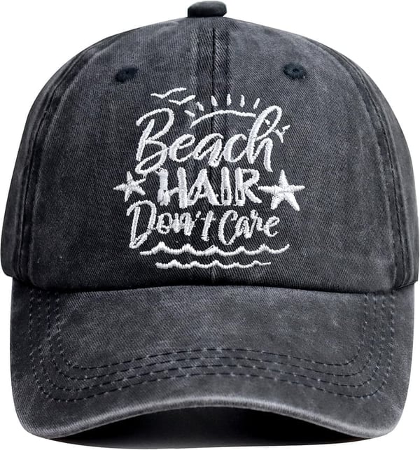 Beach Hair Don't Care Adjustable Embroidered Cap