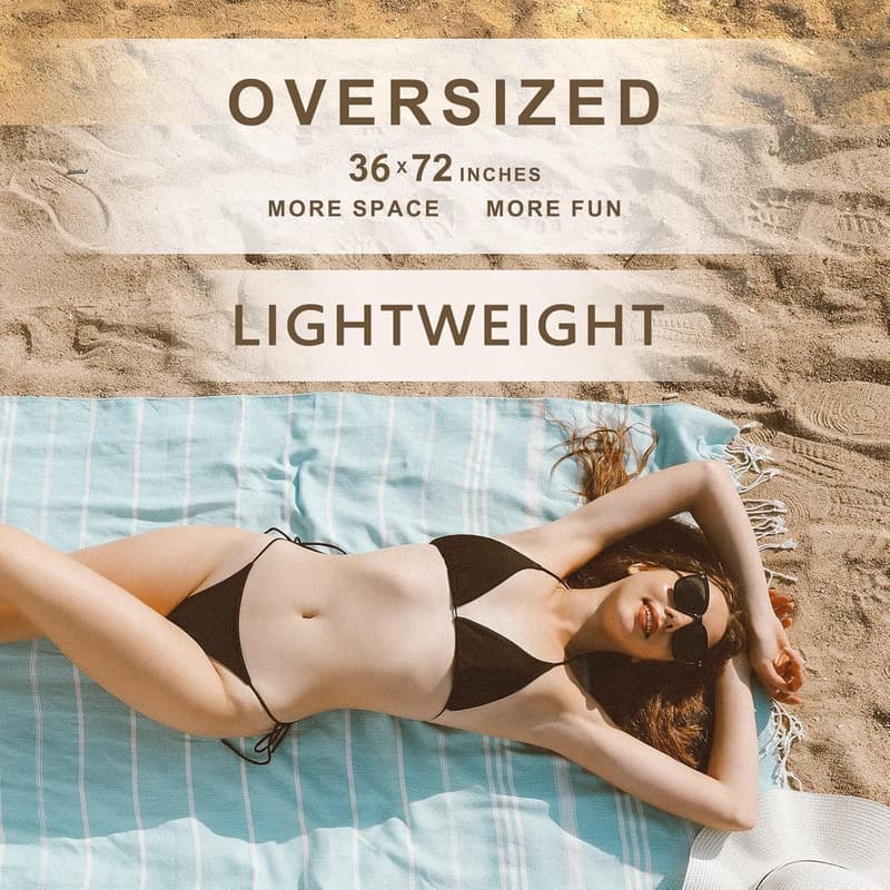 Extra Large Quick-Dry Turkish Beach Towel for Summer Travel