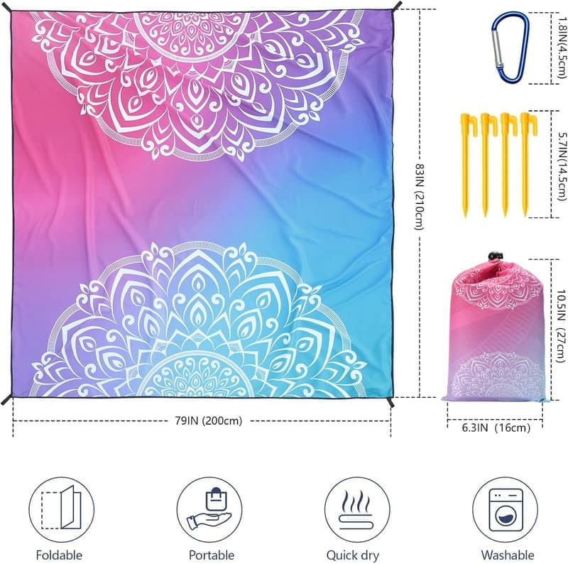 Oversized Waterproof Beach Blanket - Quick-Dry Picnic Mat