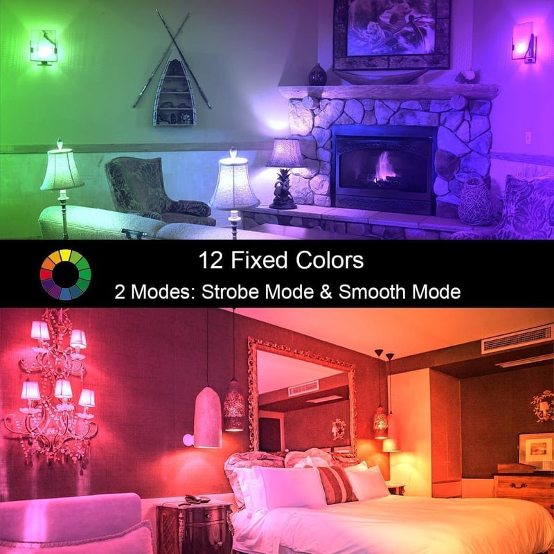 RGB Color Changing LED Flood Light Bulbs with Remote Control (4 Pack)