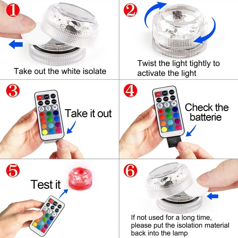 Waterproof Mini LED Tea Lights with Remote – RGB Color Changing