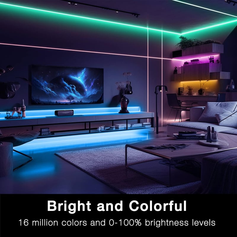 Smart WiFi LED Strip Lights 100ft - App Controlled with Alexa