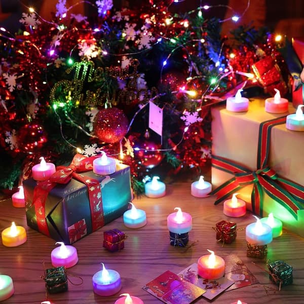 Color-Changing LED Tealight Candles with Remote Control, 12-Pack