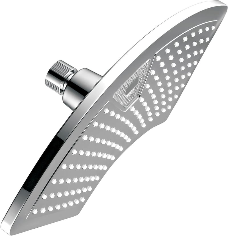 12-Inch Chrome Rainfall Shower Head with LED Temperature Display