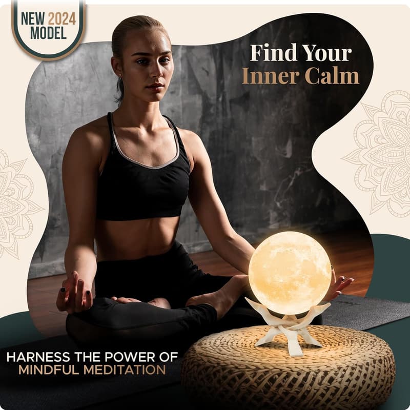 Spiritual Birthday Gift: Zen Moon Lamp for Mindfulness & Relaxation