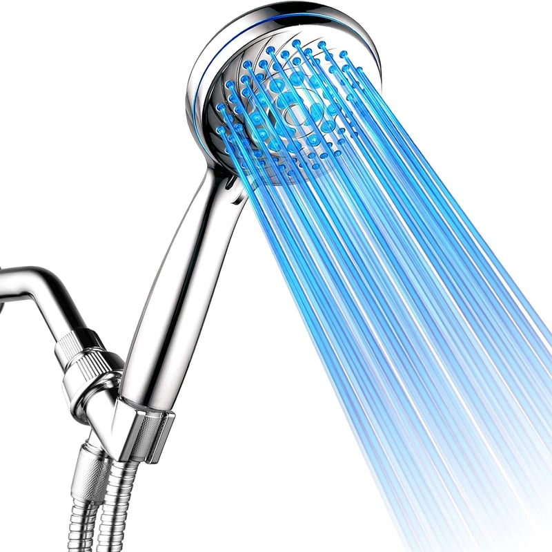 Ultra-Luxury 7-Setting LED Hand Shower with Color-Changing Sensor