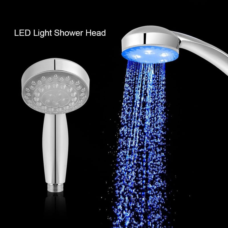 LED Shower Head with Temperature Sensor & Color Changing Lights