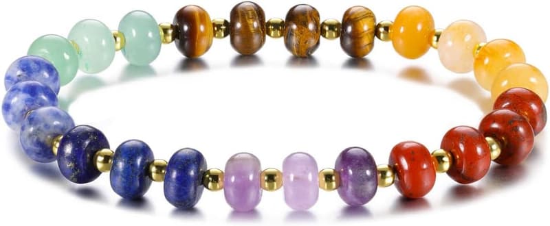 Chakra Healing Bracelet with 7 Crystals for Yoga and Meditation