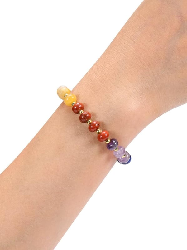 Chakra Healing Bracelet with 7 Crystals for Yoga and Meditation