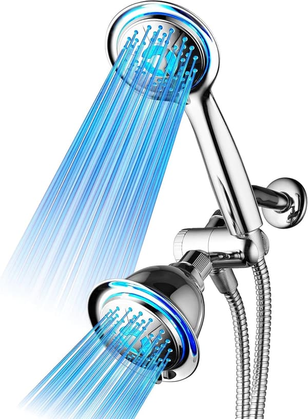 LED Shower Head Combo with Turbo Pressure-Boost Technology