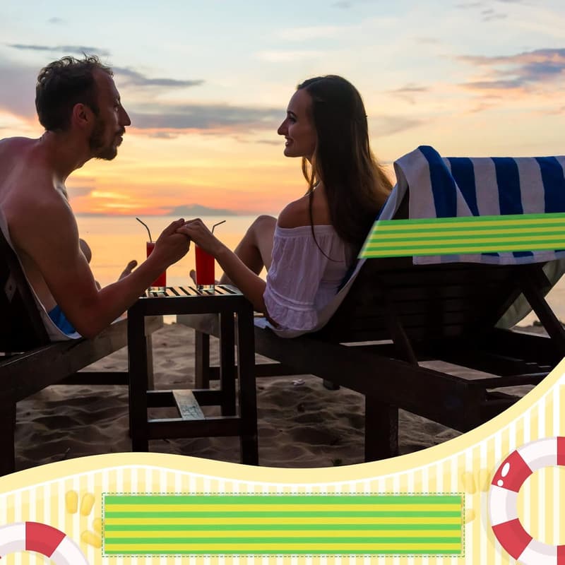 Beach Towel Bands - 4 Elastic Clips for Summer Loungers