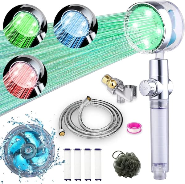 High-Pressure Handheld LED Shower Head Set with 79