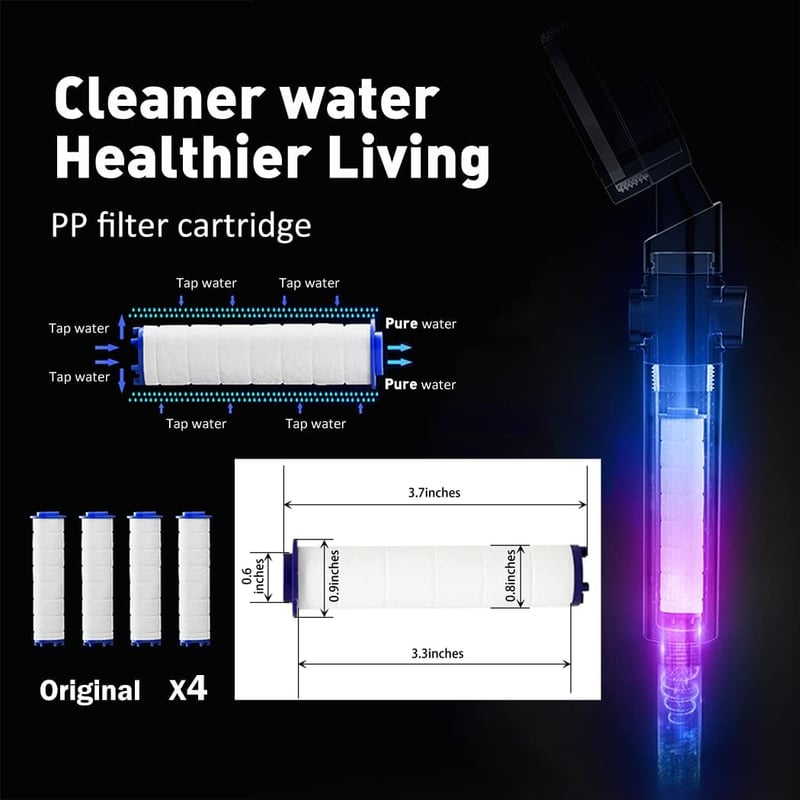 High-Pressure Handheld LED Shower Head Set with 79