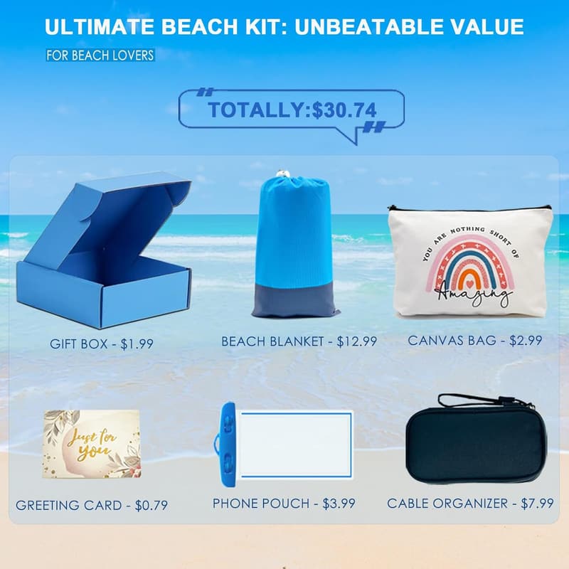 Beach Lover Gift Set for Women - 4-in-1 Essentials