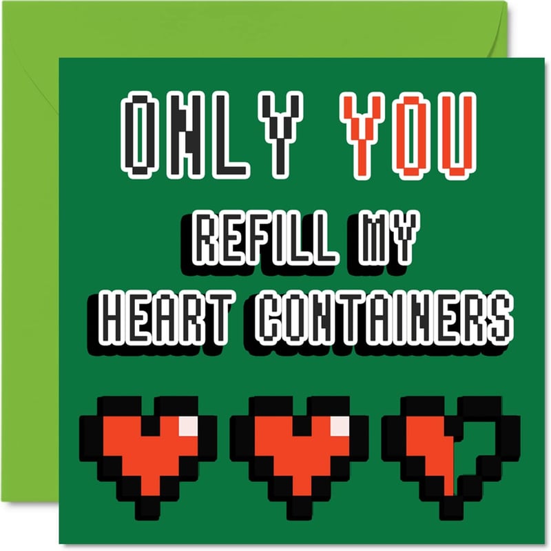 Retro Gaming Anniversary Card - 8 Bit Love Design for Couples