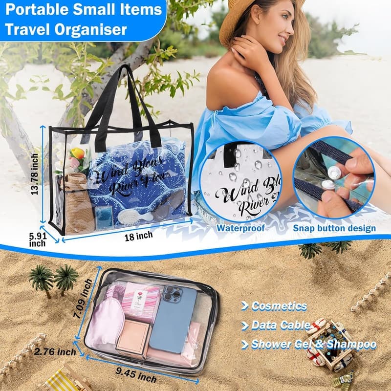 10-in-1 Waterproof Beach Bag Set for Women - Travel Essentials