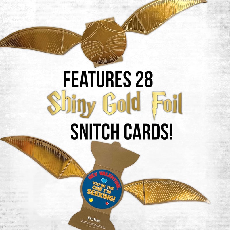 Harry Potter Golden Snitch Valentine's Day Card Set for Kids