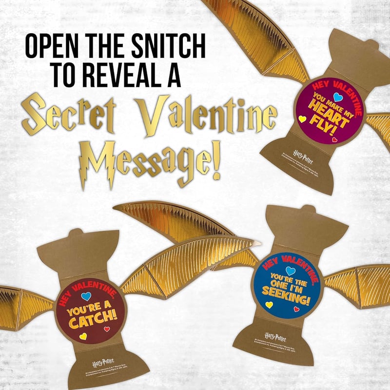 Harry Potter Golden Snitch Valentine's Day Card Set for Kids