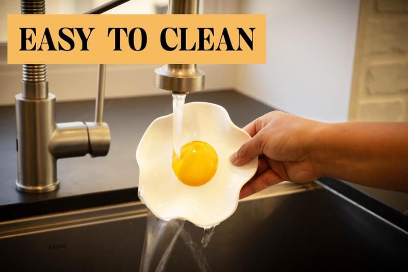 Ceramic Fried Egg Spoon Rest | Large & Dishwasher-Safe Kitchen Decor