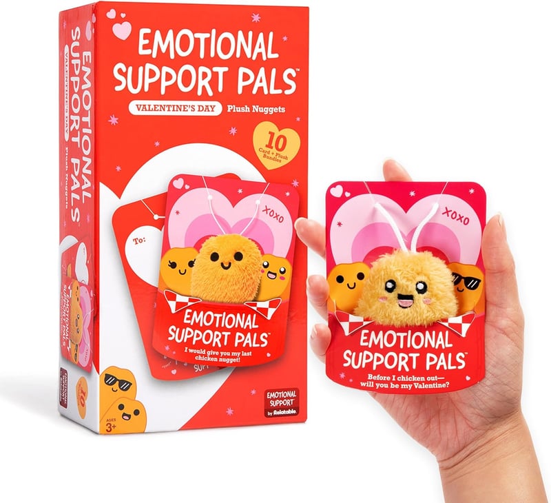 Valentine's Plush Nugget Cards Set for Kids & Friends