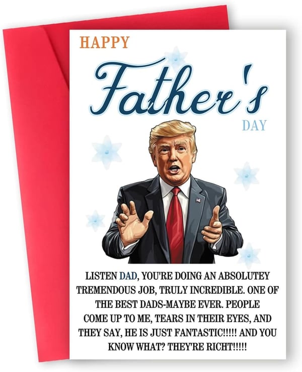 Humorous Father's Day Card with Heartfelt Message for Dad
