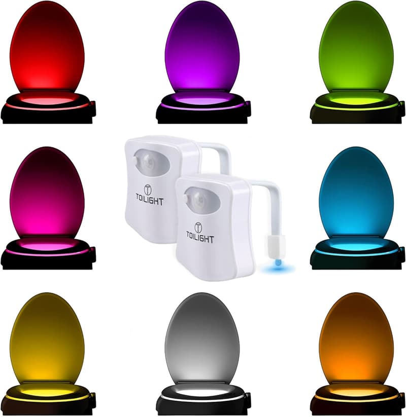 Toilet Bowl Night Light - 2 Pack Motion Sensor Gadget