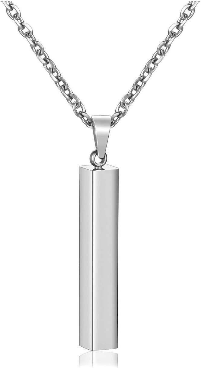 Personalized Stainless Steel Name Bar Necklace for Couples