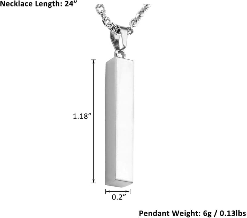 Personalized Stainless Steel Name Bar Necklace for Couples