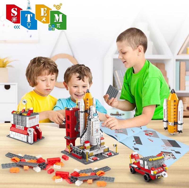 Aerospace Building Set for Boys, 1008pcs Rocket Shuttle Toy