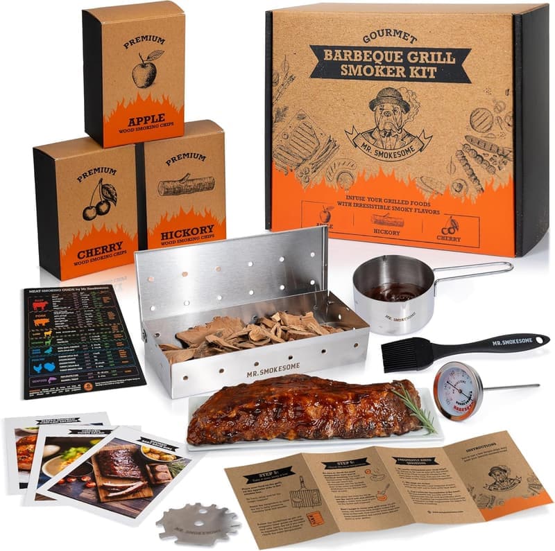 12-Piece Wood Smoked BBQ Grill Set for Men