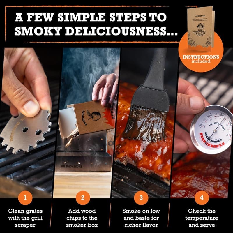 12-Piece Wood Smoked BBQ Grill Set for Men