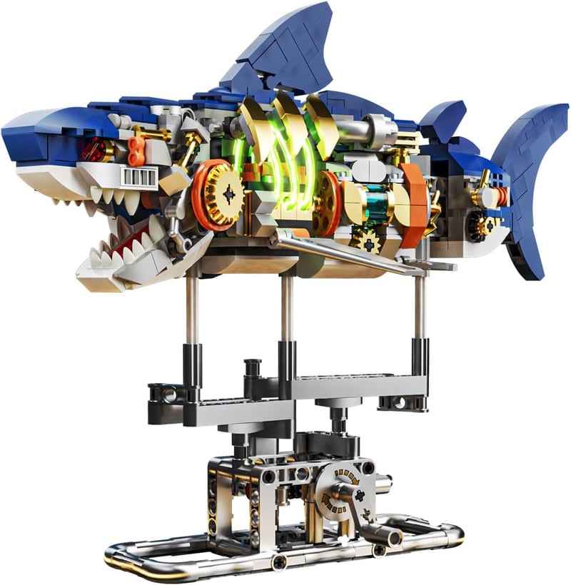 LED Shark Building Set - 687 PCS Movable Ocean Model