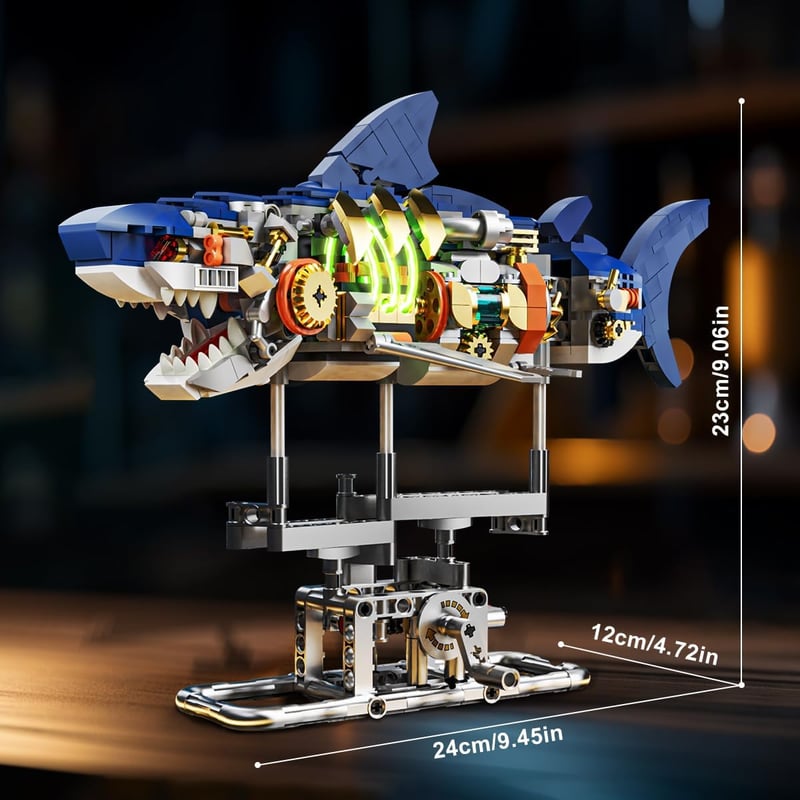 LED Shark Building Set - 687 PCS Movable Ocean Model