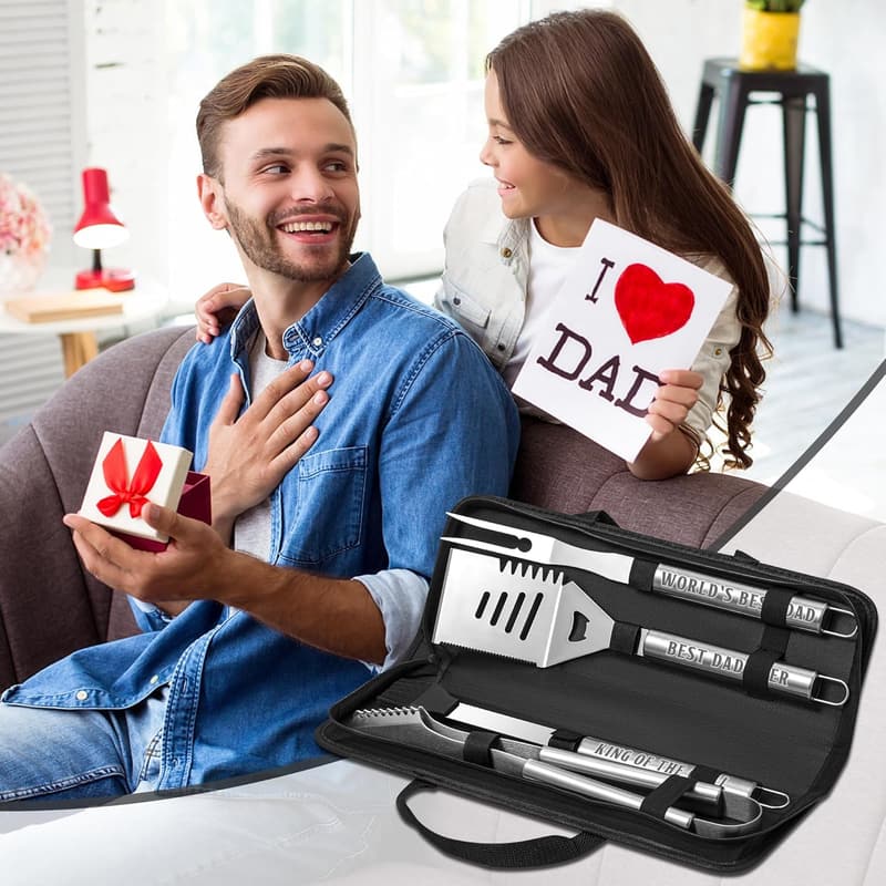 Father's Day Heavy Duty Stainless Steel Grill Set for Dad