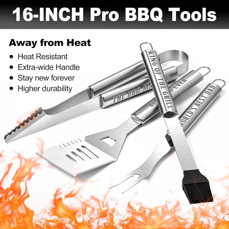 Father's Day Heavy Duty Stainless Steel Grill Set for Dad