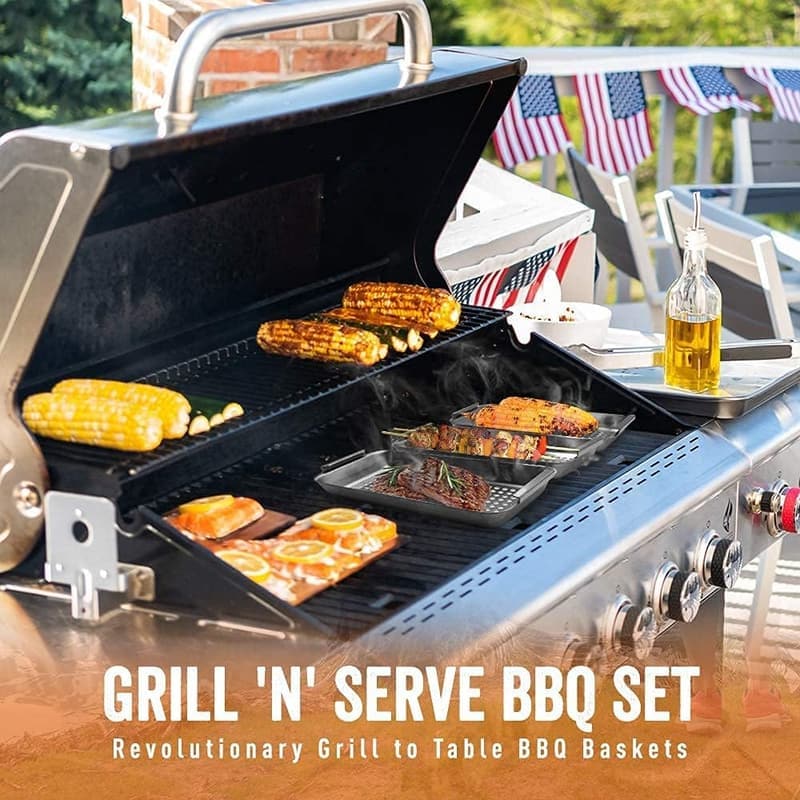 BBQ 'N Serve Grill Baskets Set