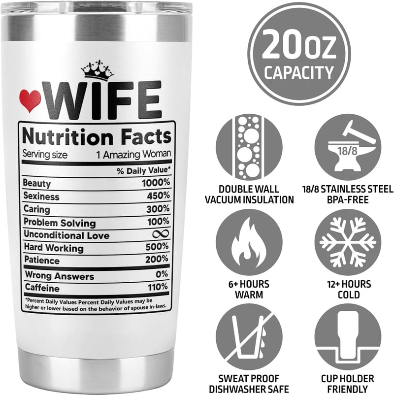 20 oz Tumbler Cup for Wife - Anniversary & Birthday Gift