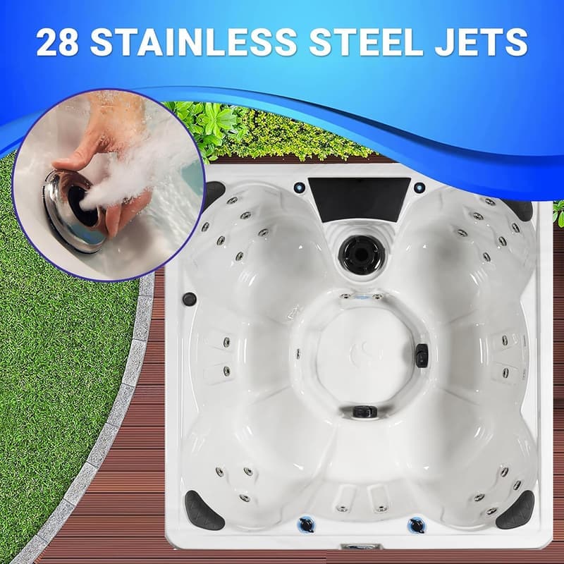AquaLife 4-Person 24-Jet Acrylic Hot Tub with Bluetooth Stereo