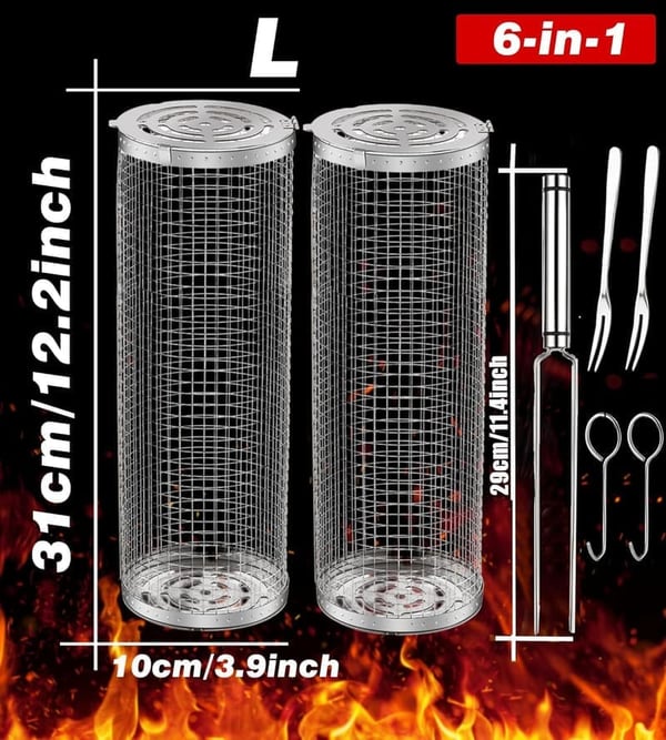 Grilling Basket Set for Father's Day - Outdoor BBQ Gift