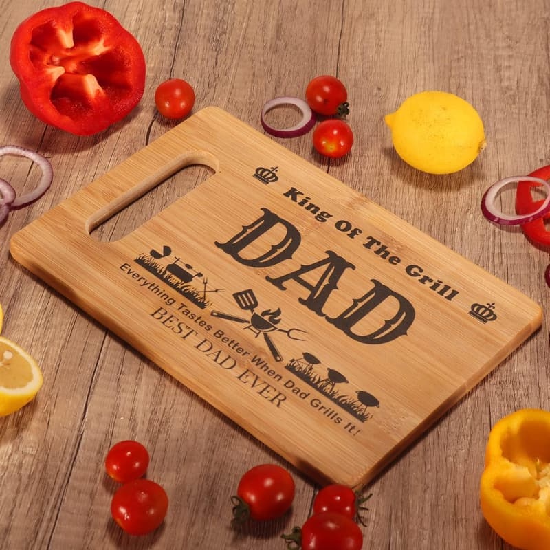 Father's Day BBQ Cutting Board - King of the Grill Gift