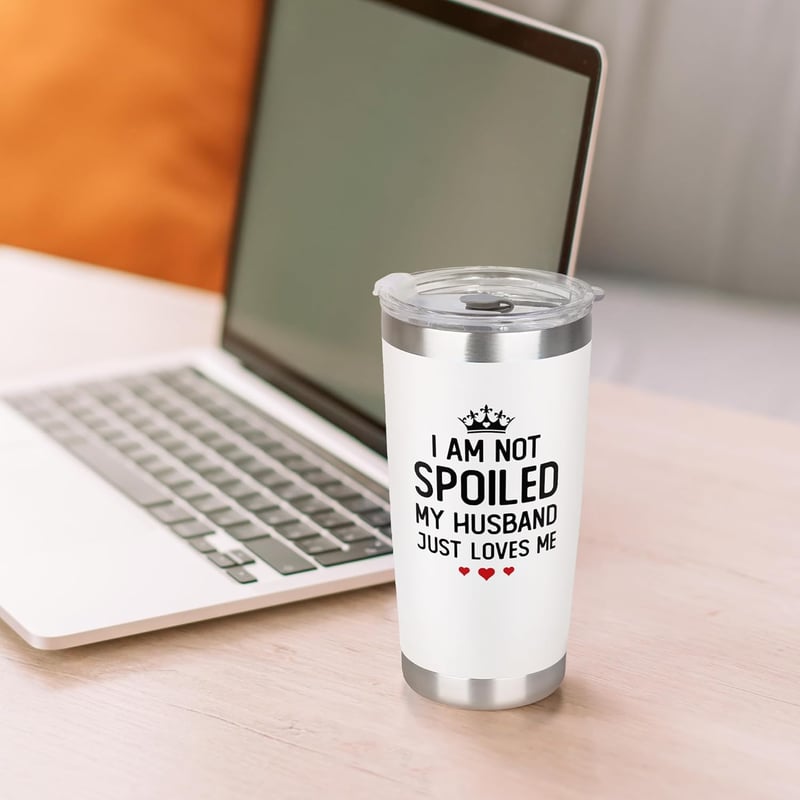 20 oz White Tumbler for Wife - Romantic Anniversary Gift
