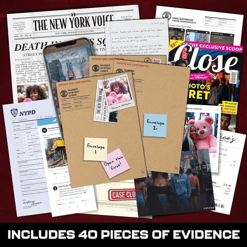 Murder Mystery Game: Death at Times Square for 1-10 Players