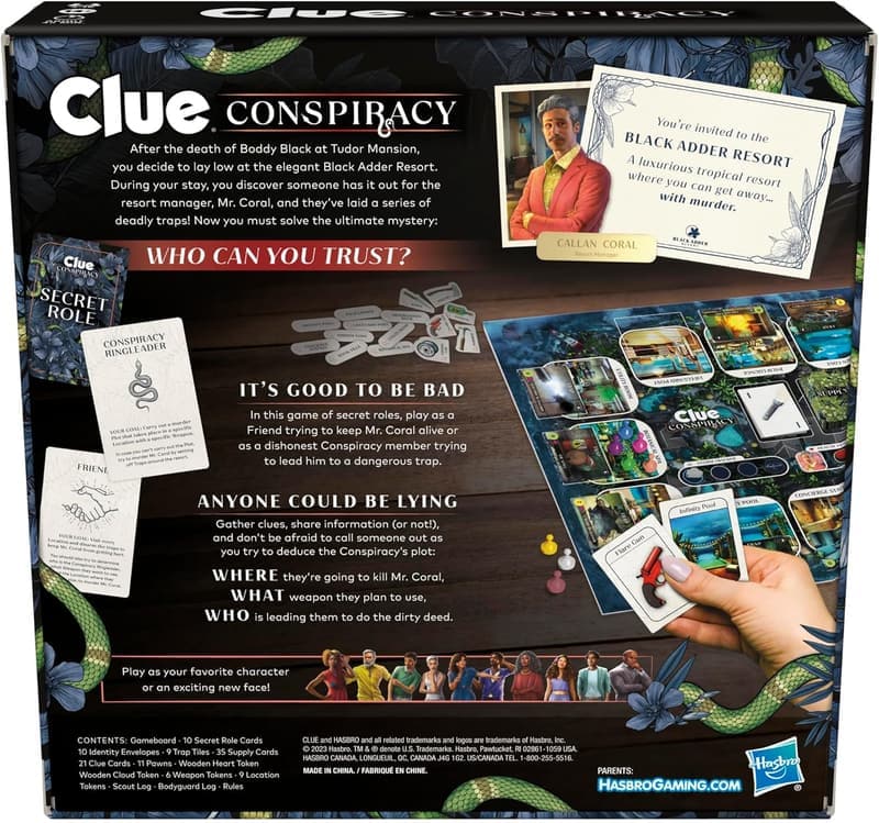 Clue Conspiracy Board Game for Adults and Teens, 4-10 Players