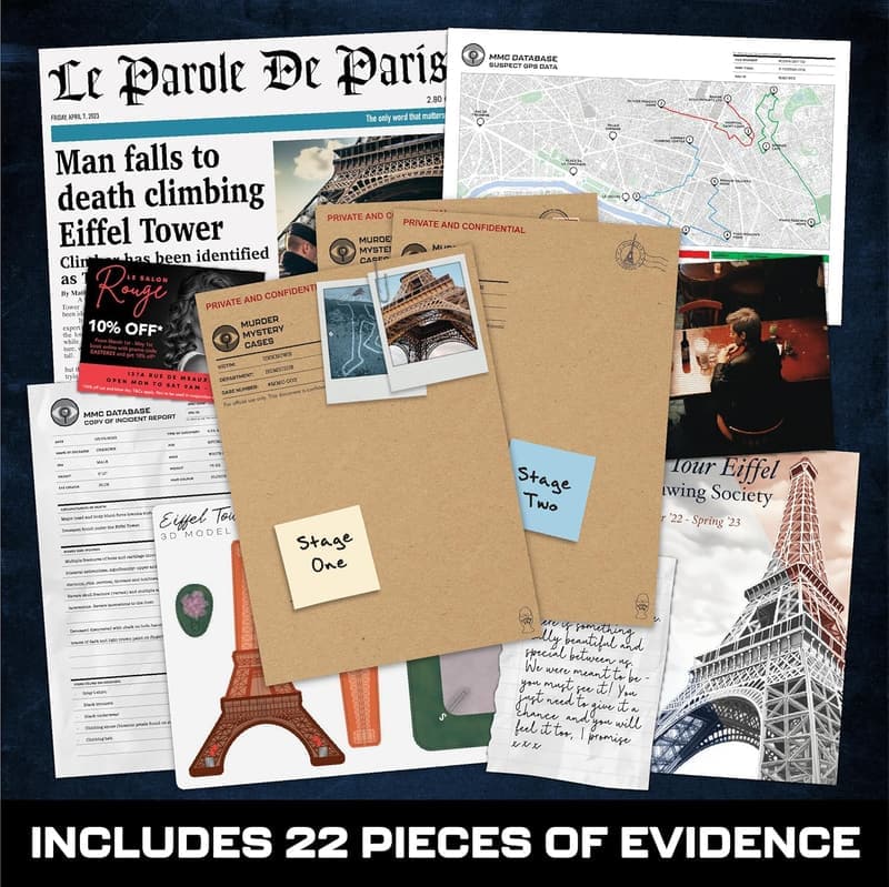 Eiffel Tower Murder Mystery Game for Adults – 150 Min Gameplay