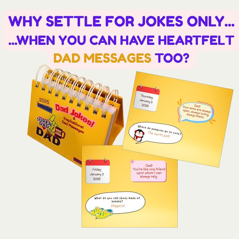 2025 Dad Jokes Calendar with Heartfelt Messages for Father