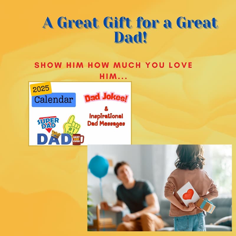 2025 Dad Jokes Calendar with Heartfelt Messages for Father